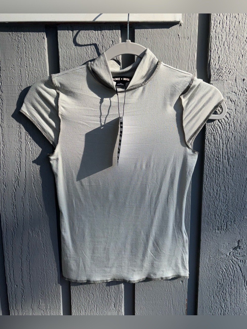 NEW Urban Outfitters Silence + Noise Dana Mock Neck Top - Size M - Olive Green